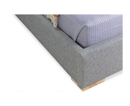 Rovena Double Bed with Nailhead-Trimmed Upholstered Headboard
