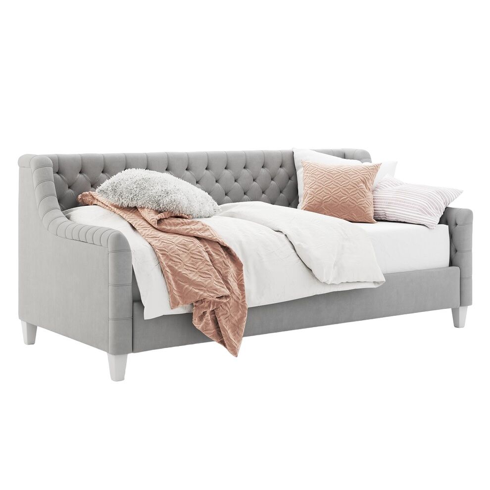Minimalist upholstered daybed with elegant fabric detail