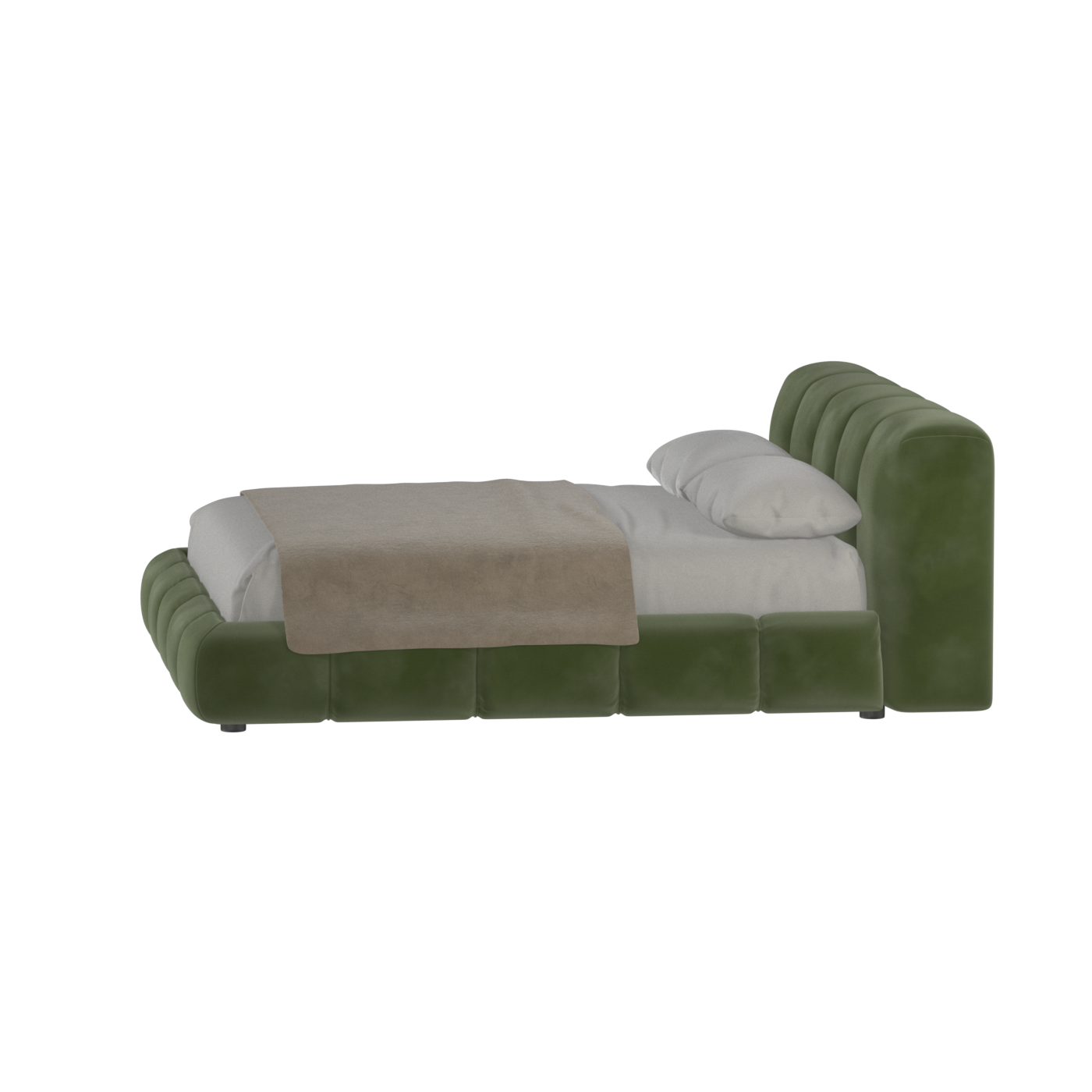 Fluffy Upholstered Bed Frame in Textured Bouclé