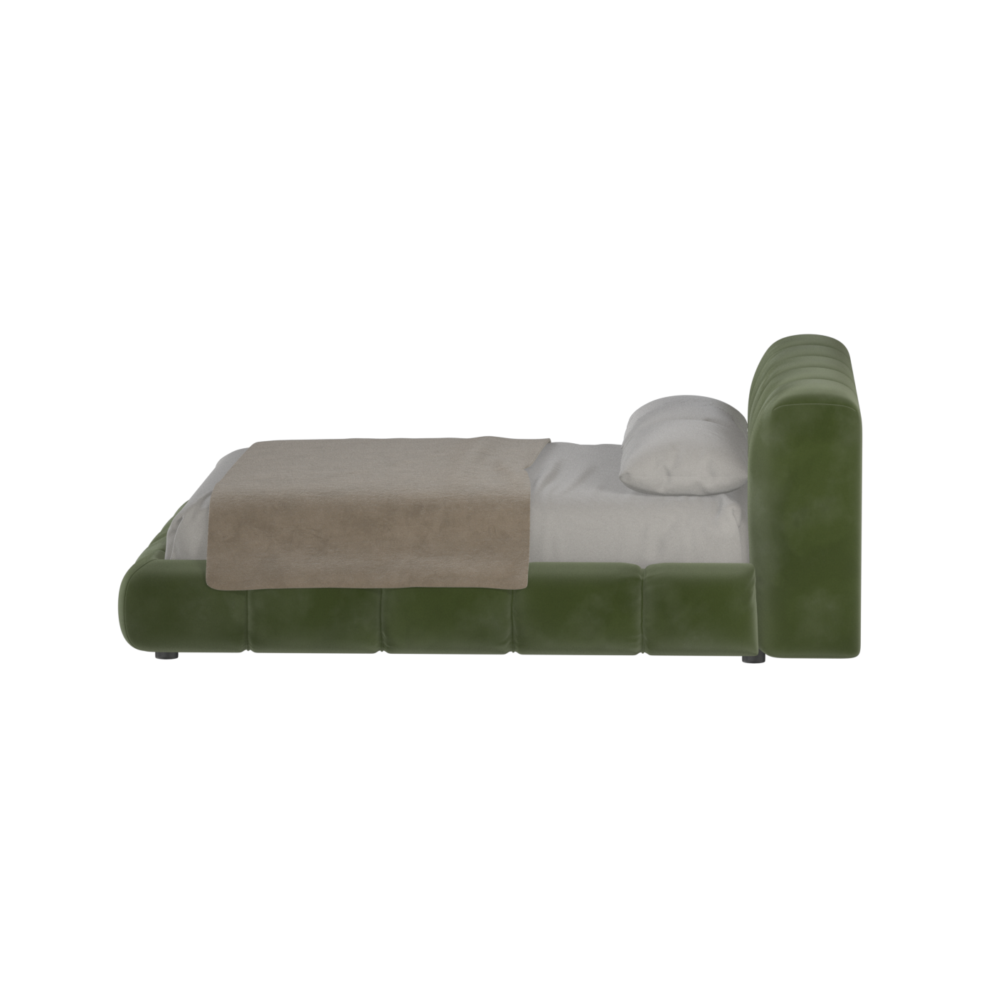 Fluffy Upholstered Bed Frame in Textured Bouclé