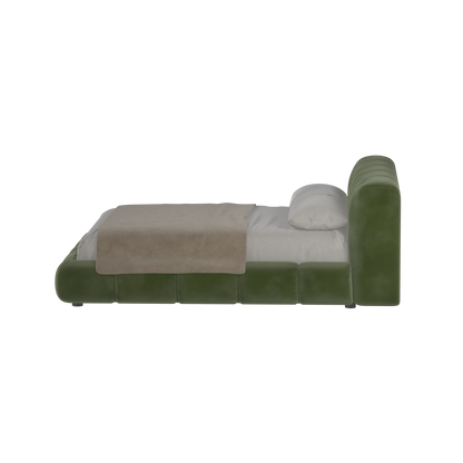 Fluffy Upholstered Bed Frame in Textured Bouclé