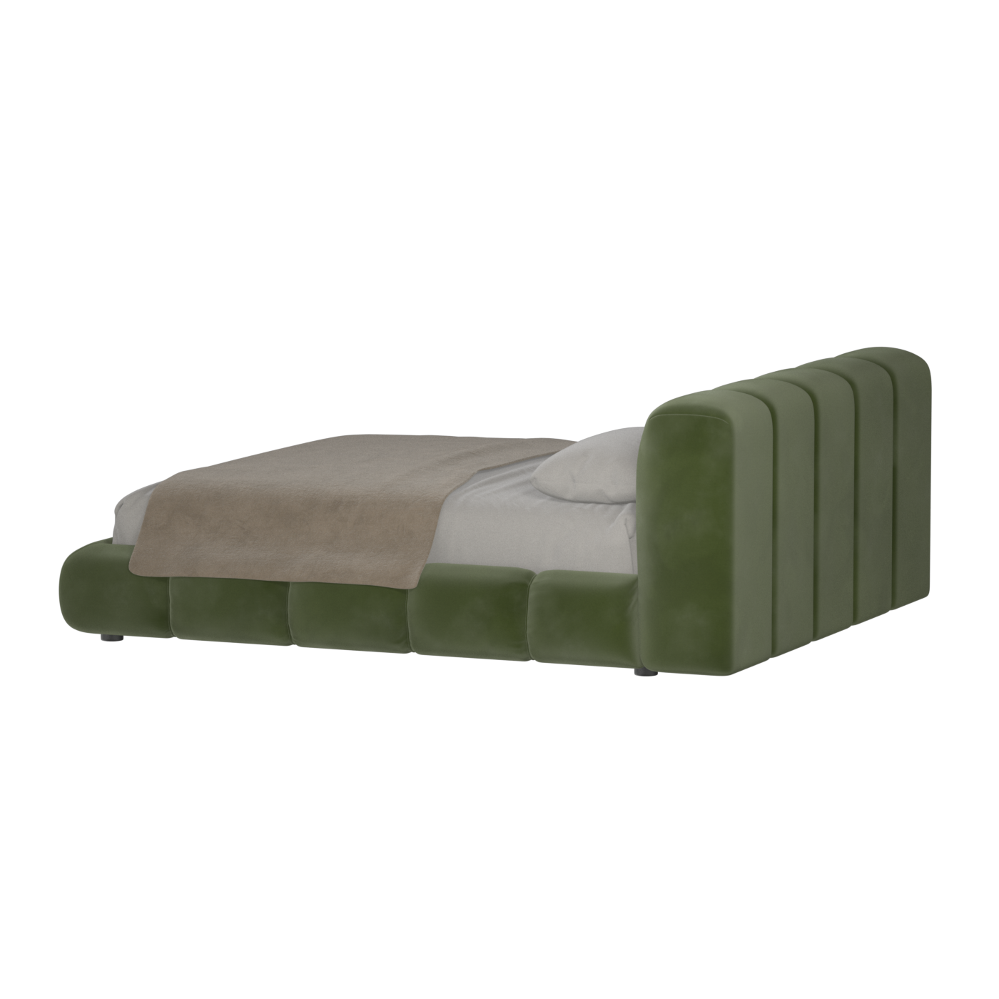 Fluffy Upholstered Bed Frame in Textured Bouclé