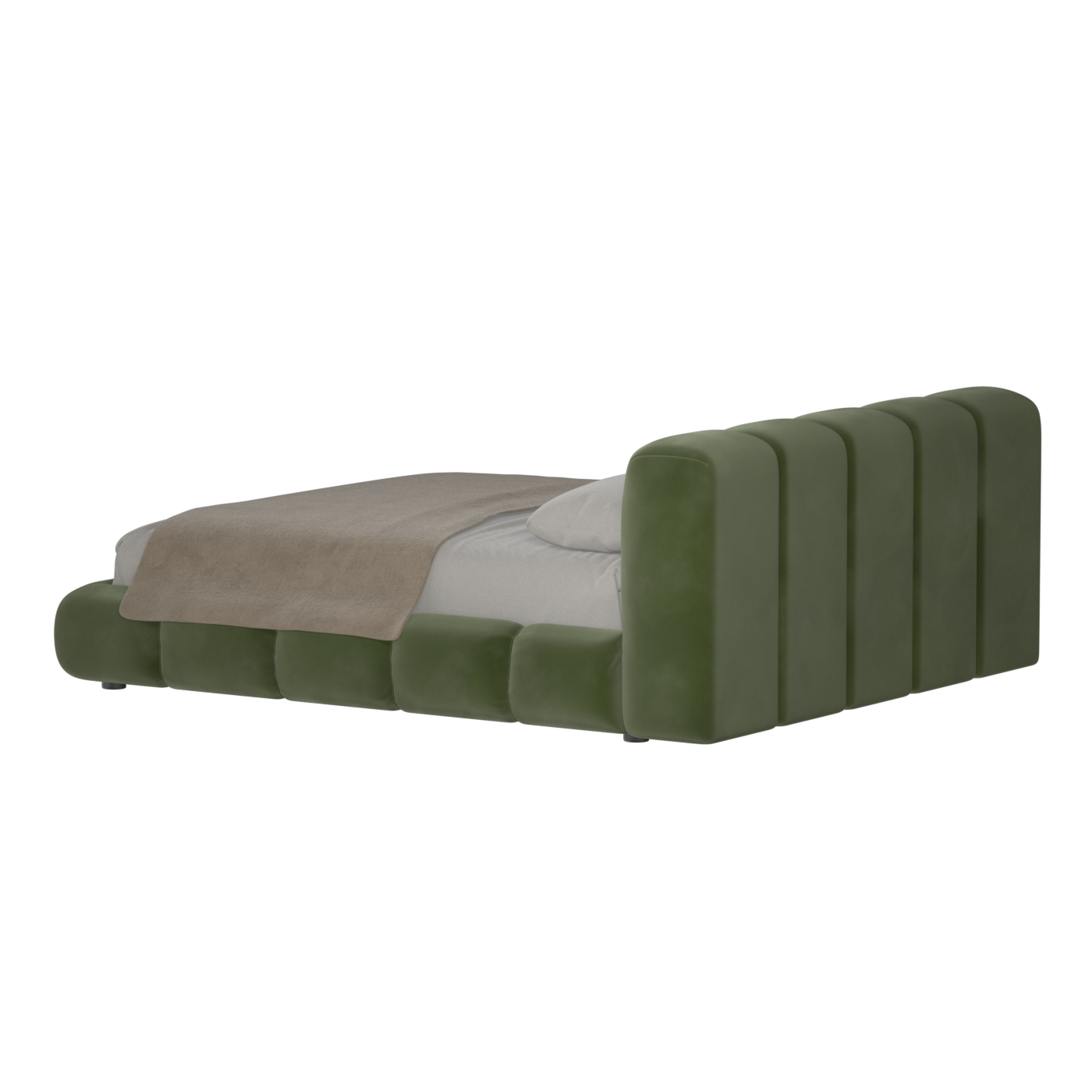 Fluffy Upholstered Bed Frame in Textured Bouclé