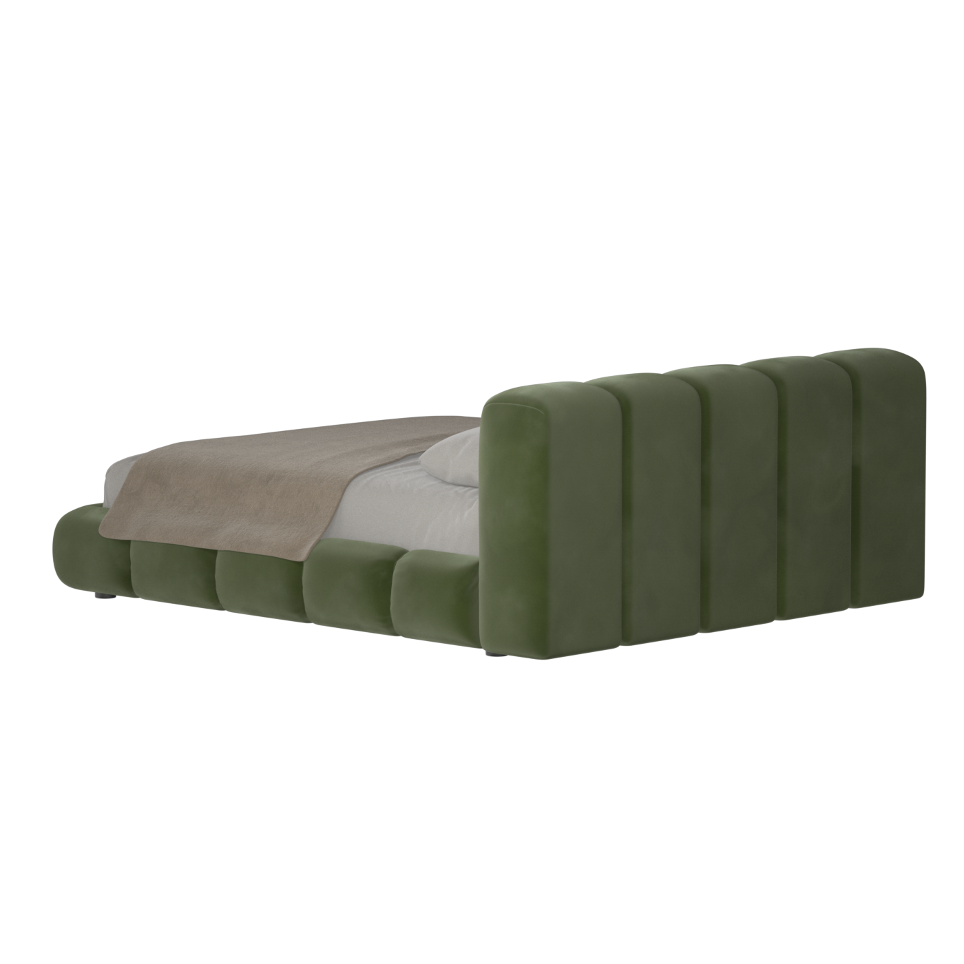 Fluffy Upholstered Bed Frame in Textured Bouclé