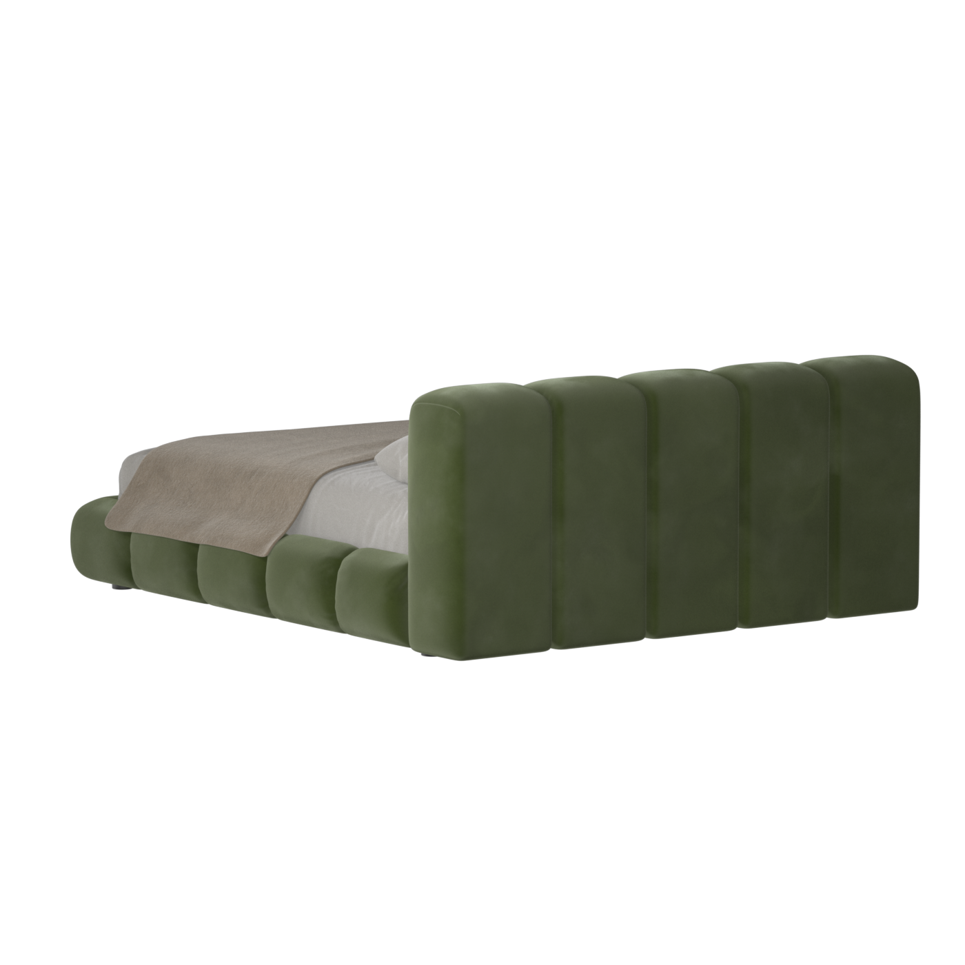 Fluffy Upholstered Bed Frame in Textured Bouclé
