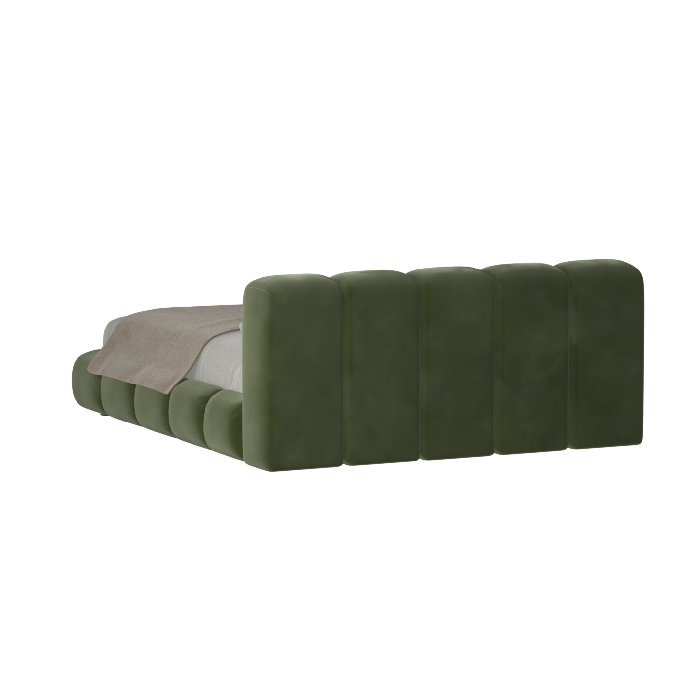 Fluffy Upholstered Bed Frame in Textured Bouclé
