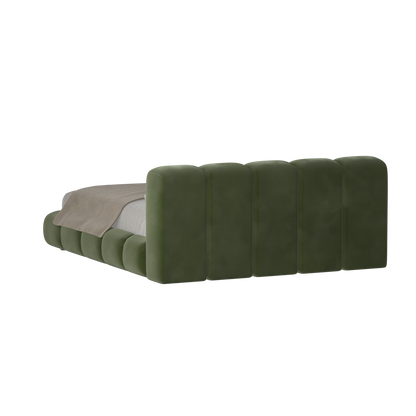 Fluffy Upholstered Bed Frame in Textured Bouclé