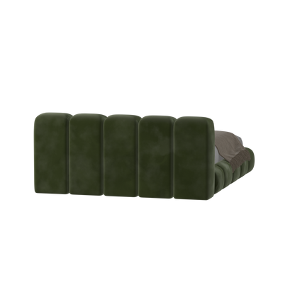 Fluffy Upholstered Bed Frame in Textured Bouclé