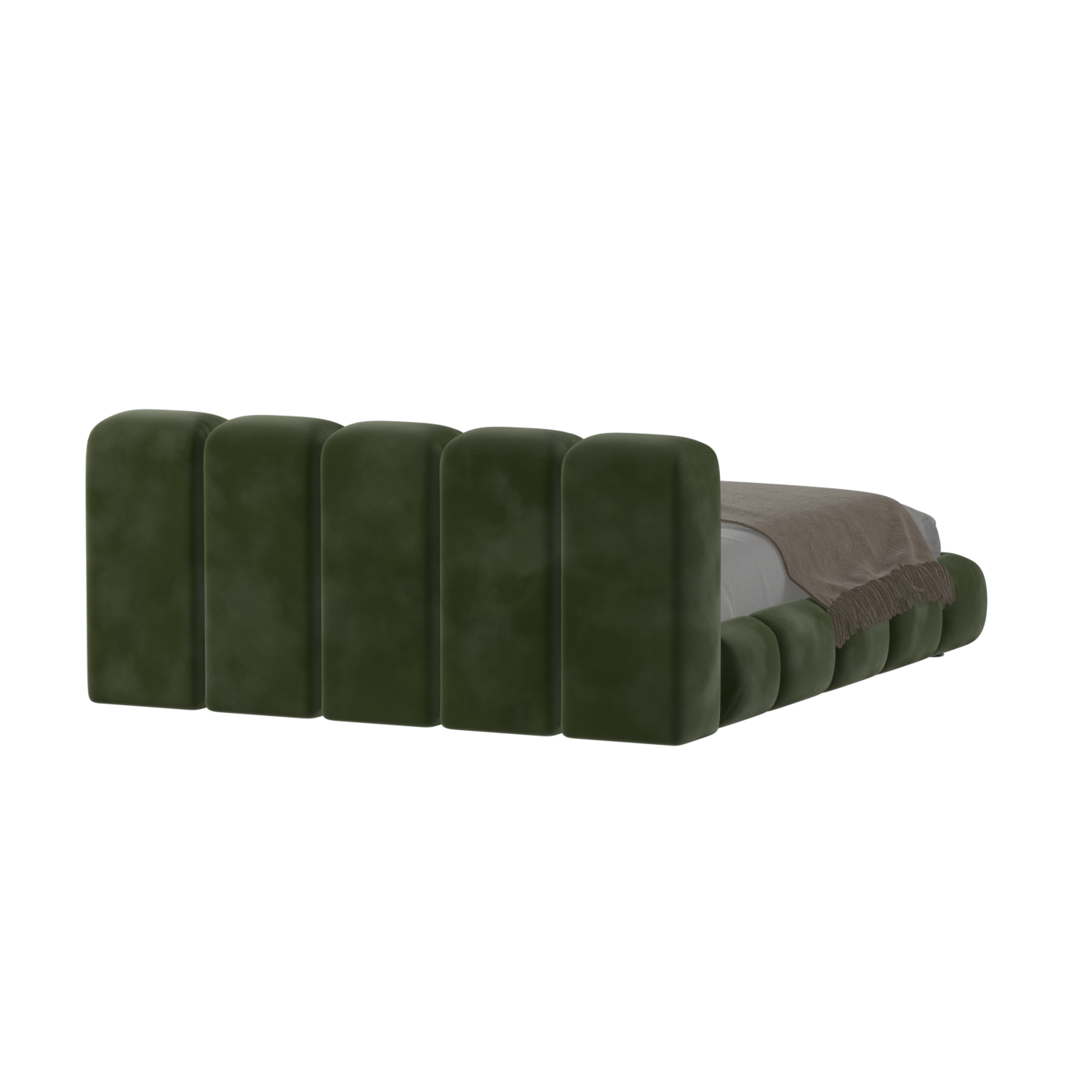 Fluffy Upholstered Bed Frame in Textured Bouclé