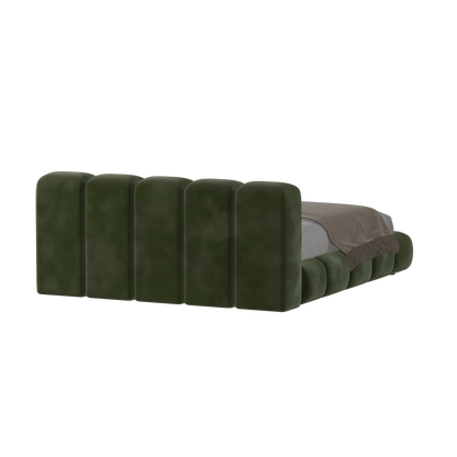 Fluffy Upholstered Bed Frame in Textured Bouclé