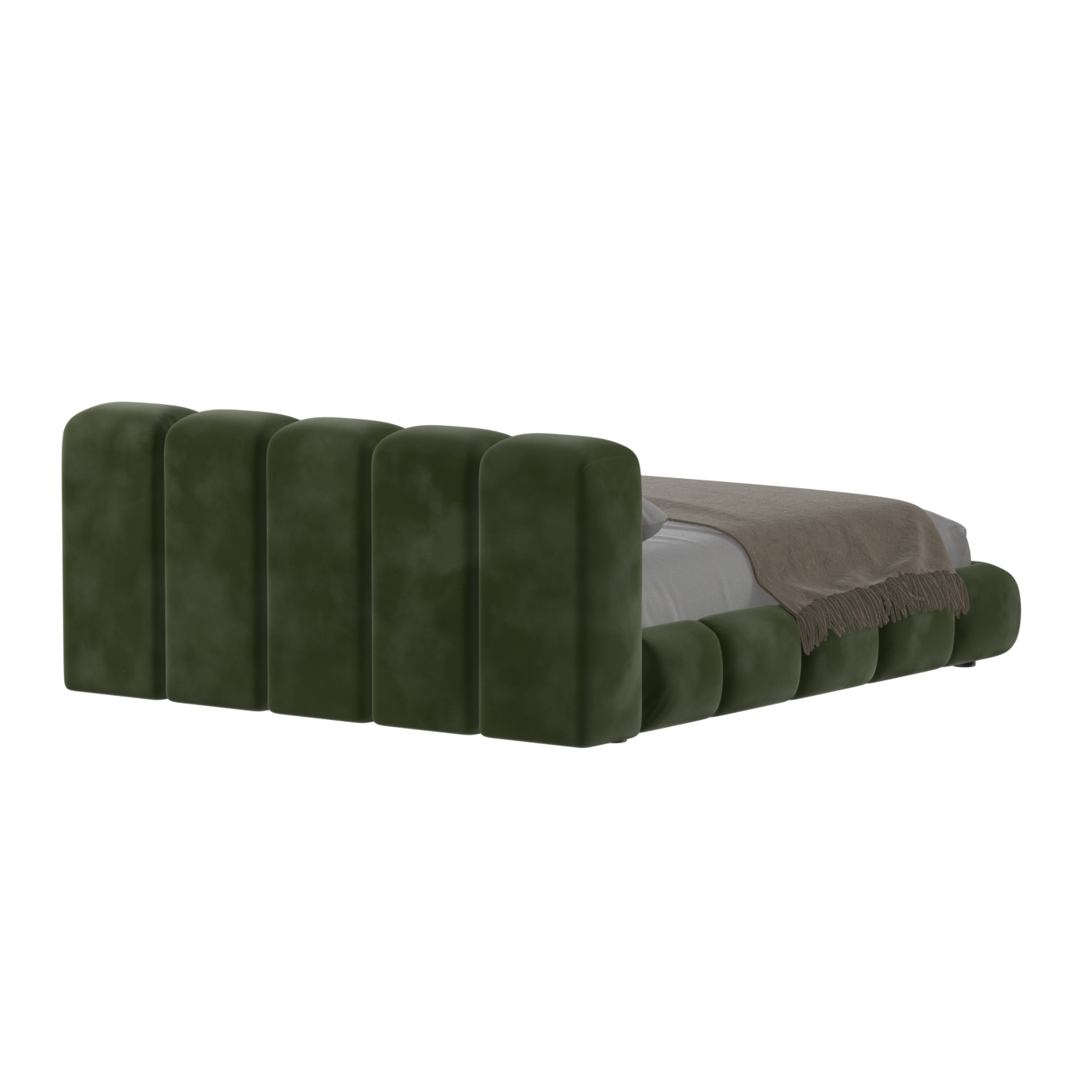 Fluffy Upholstered Bed Frame in Textured Bouclé