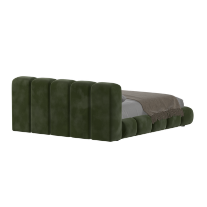 Fluffy Upholstered Bed Frame in Textured Bouclé