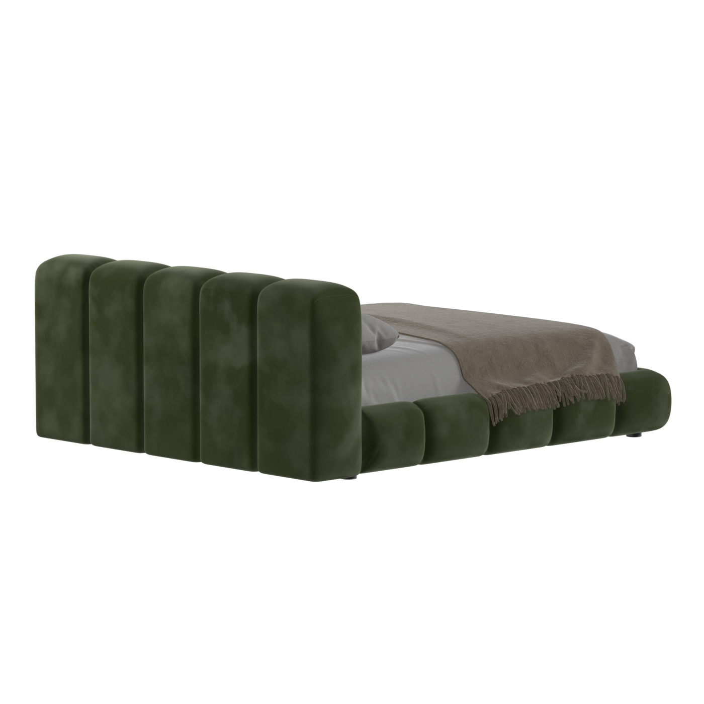 Fluffy Upholstered Bed Frame in Textured Bouclé