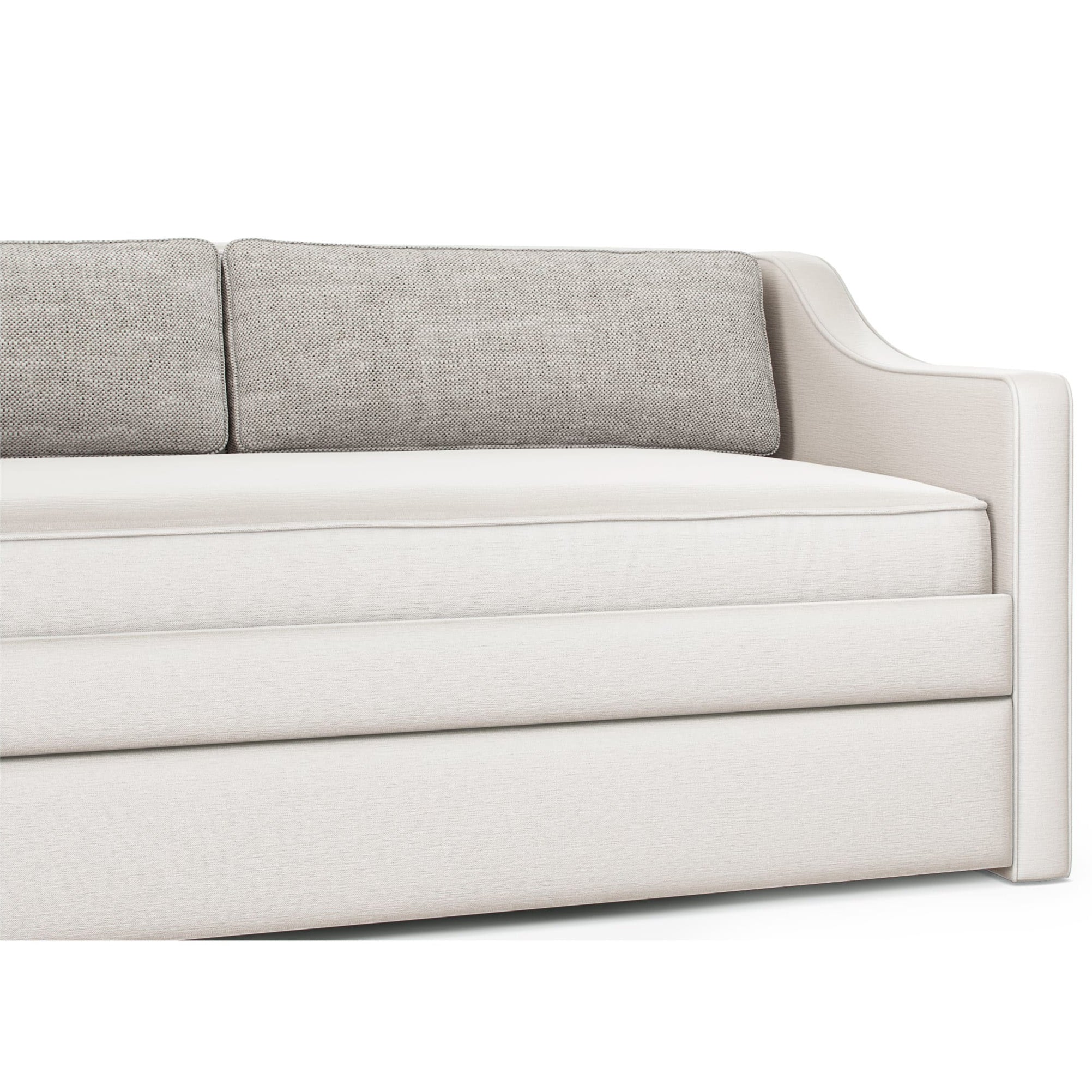 Elegant Tovi upholstered daybed styled in a modern bedroom