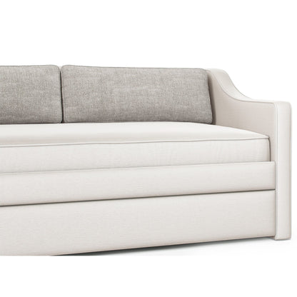 Elegant Tovi upholstered daybed styled in a modern bedroom