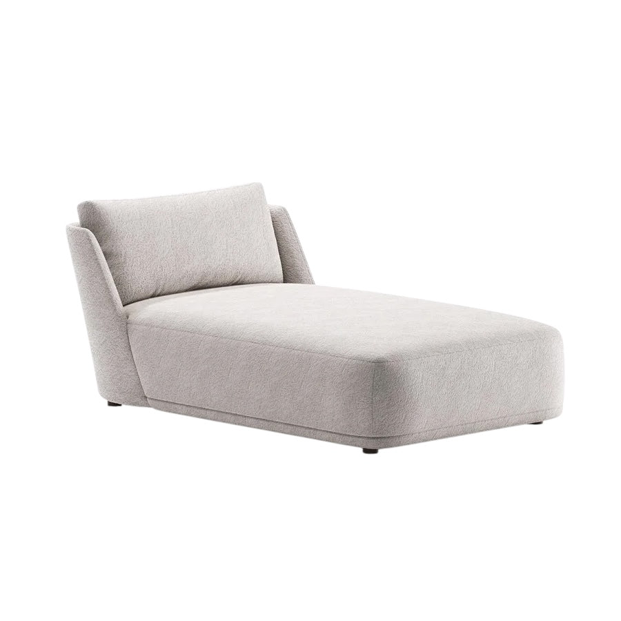 Side view of Agata daybed highlighting low profile and rounded form