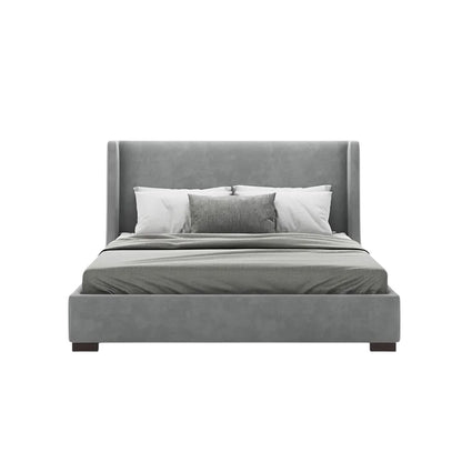 Emma Bed with Grey Upholstered Headboard and Minimalist Frame
