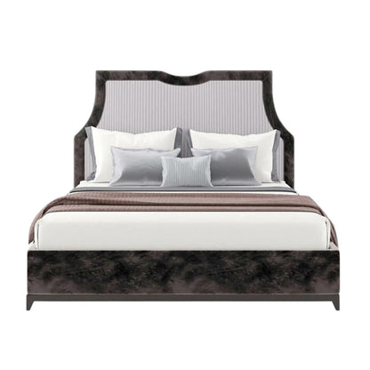Isla Bed with High Curved Headboard and Upholstered Frame
