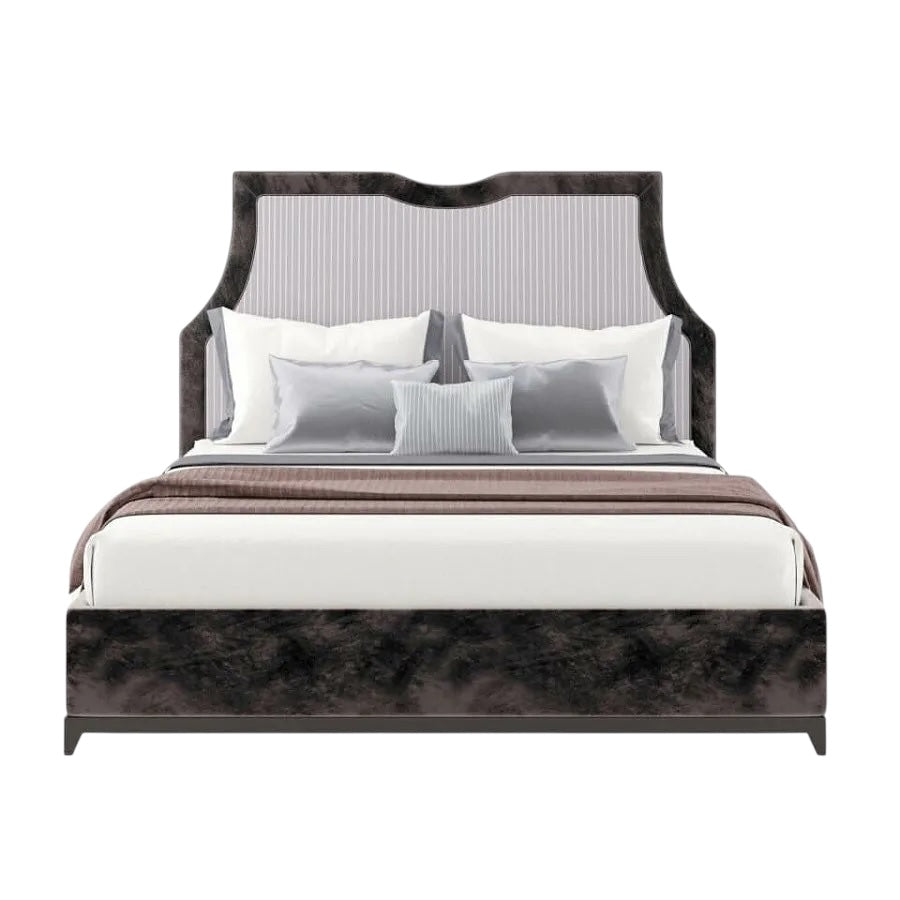 Isla Bed with High Curved Headboard and Upholstered Frame
