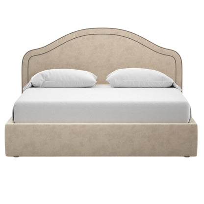 Dreamy Bed with High Curved Upholstered Headboard