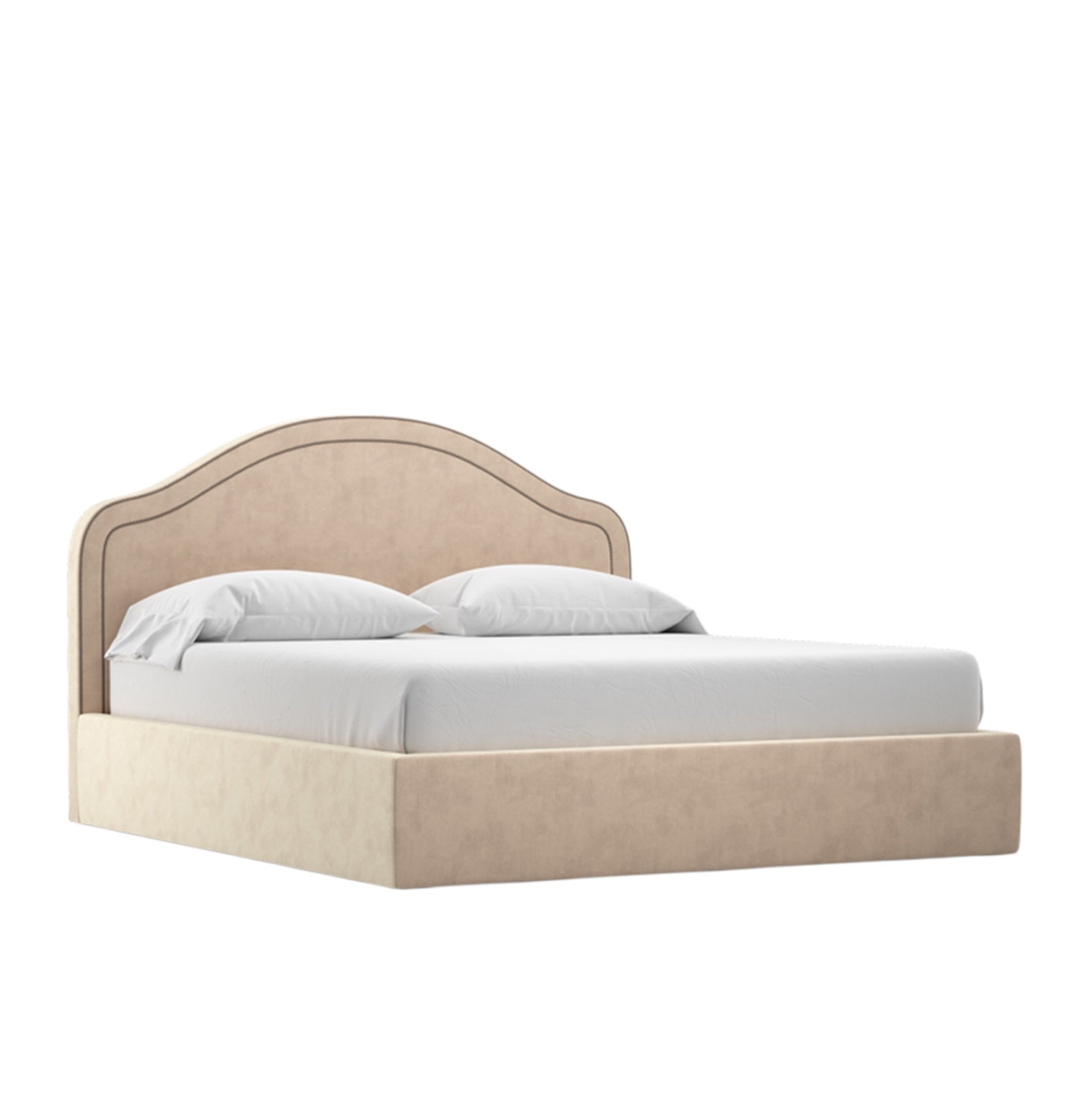Dreamy Bed with High Curved Upholstered Headboard