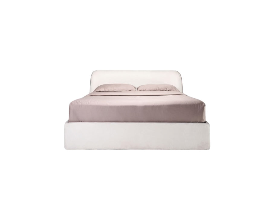 Avice Double Bed with Rounded Upholstered Headboard