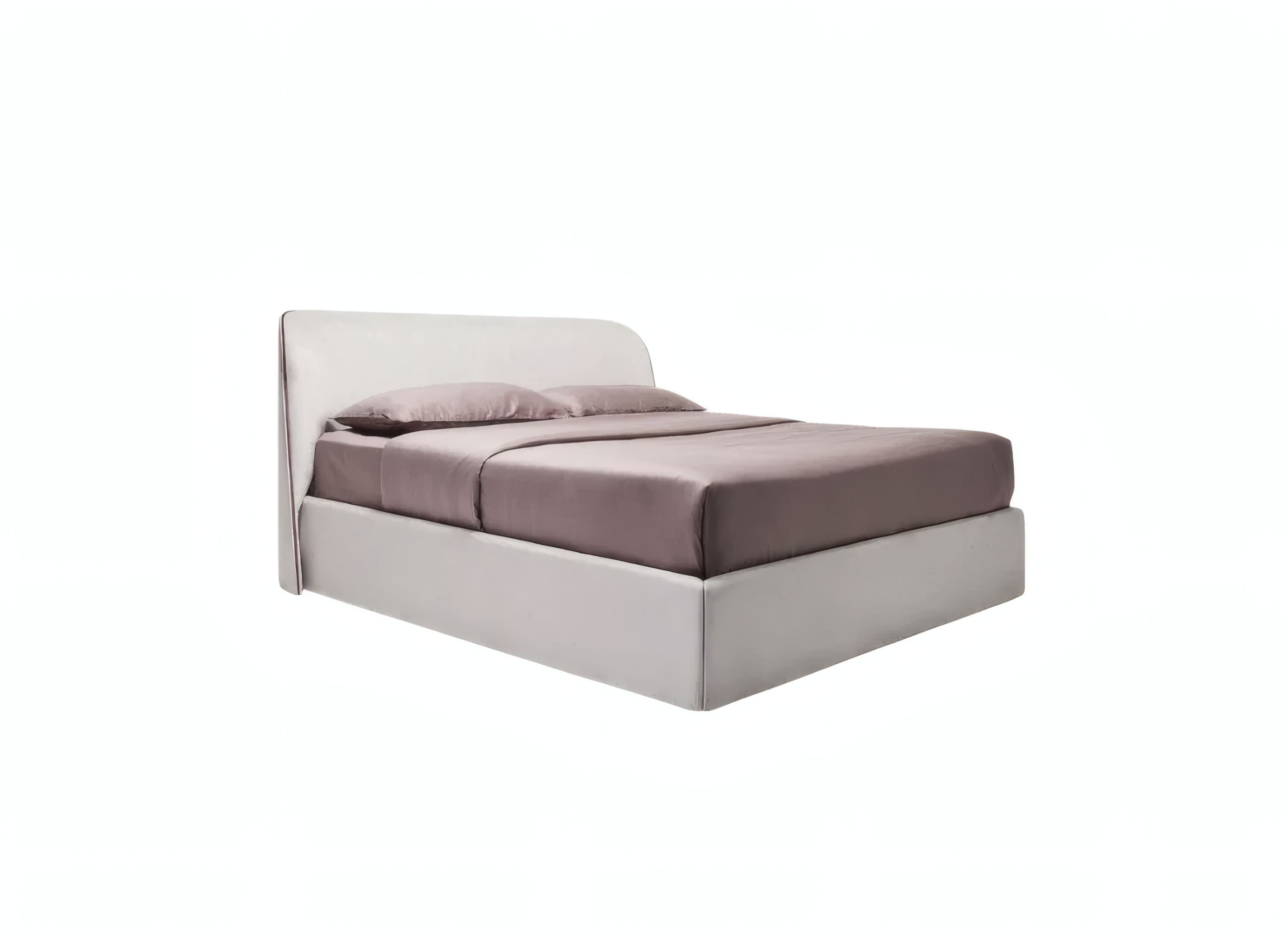 Avice Double Bed with Rounded Upholstered Headboard