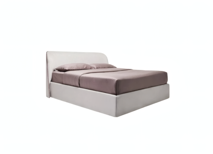 Avice Double Bed with Rounded Upholstered Headboard