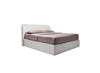 Avice Double Bed with Rounded Upholstered Headboard
