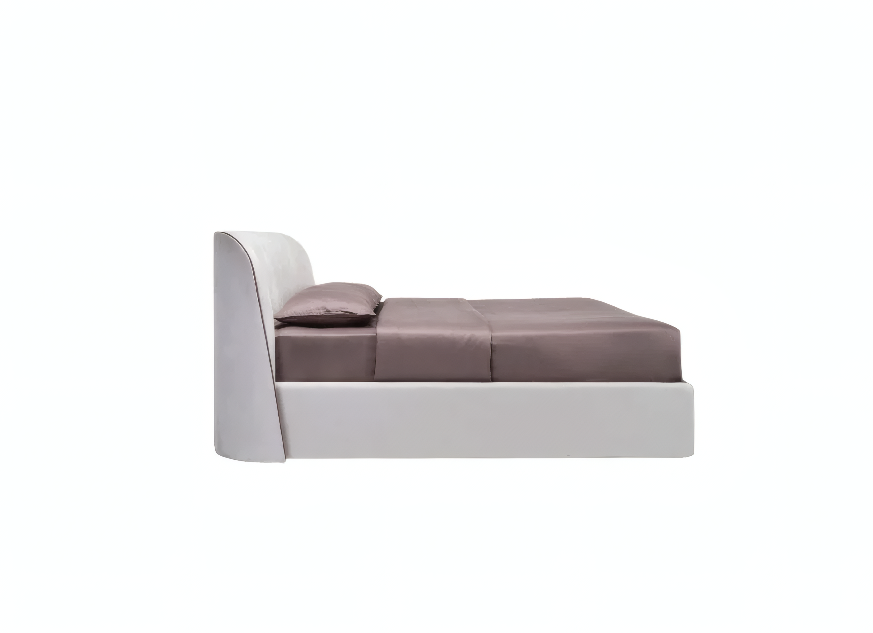 Avice Double Bed with Rounded Upholstered Headboard