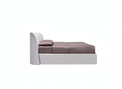 Avice Double Bed with Rounded Upholstered Headboard