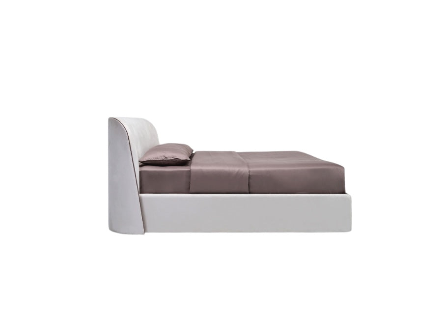 Avice Double Bed with Rounded Upholstered Headboard
