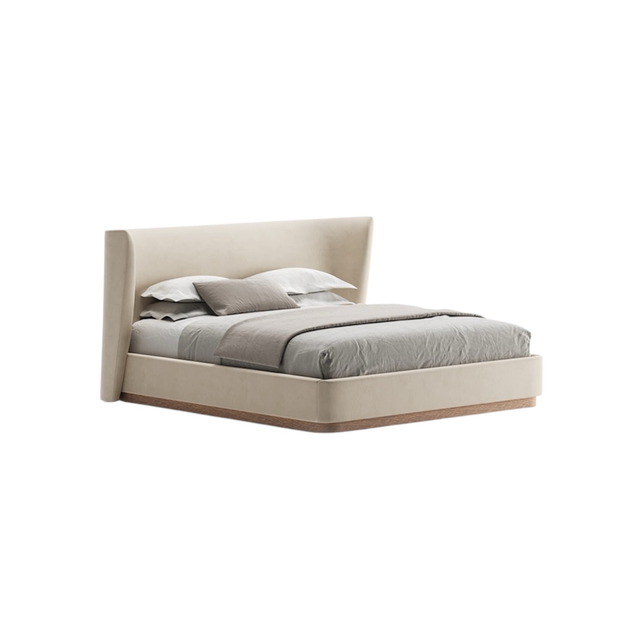 Lit double Essen en tissu crème doux
