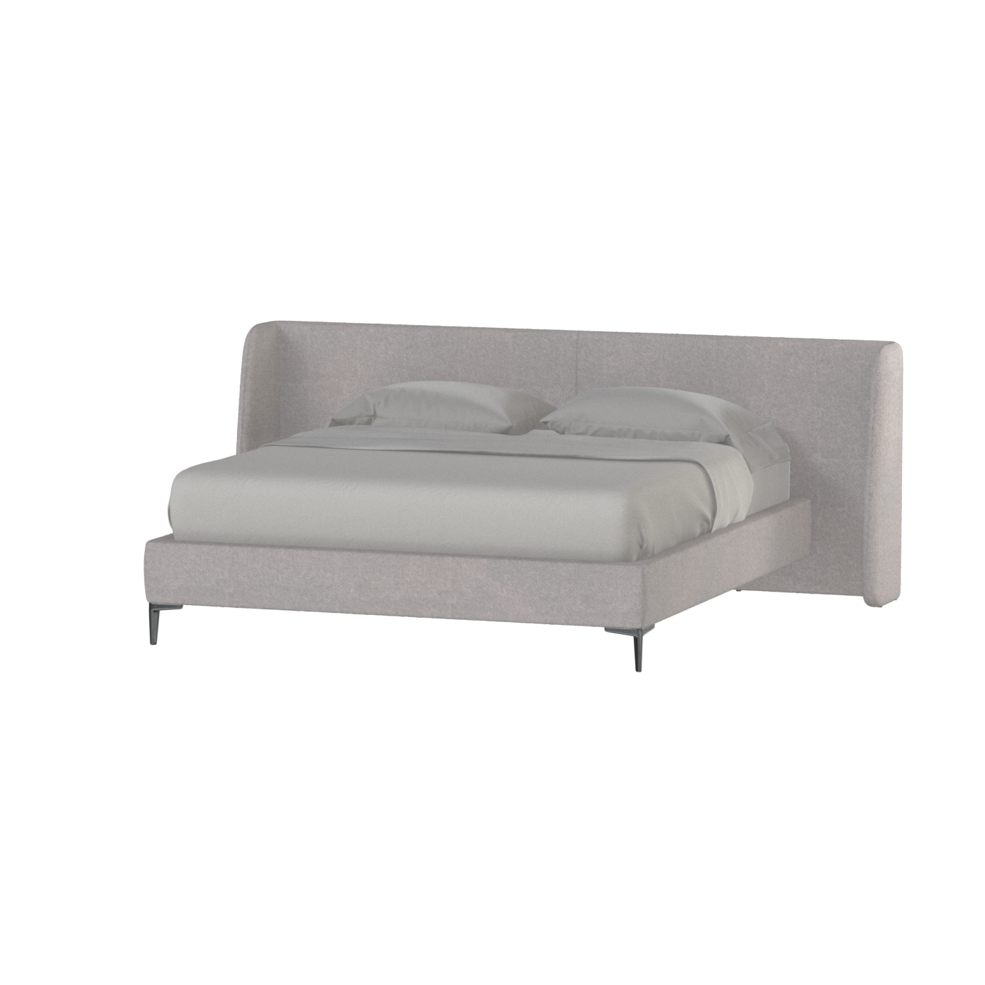 Abbey Upholstered Bed with Structured Headboard and Refined Lines