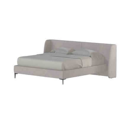 Abbey Upholstered Bed with Structured Headboard and Refined Lines