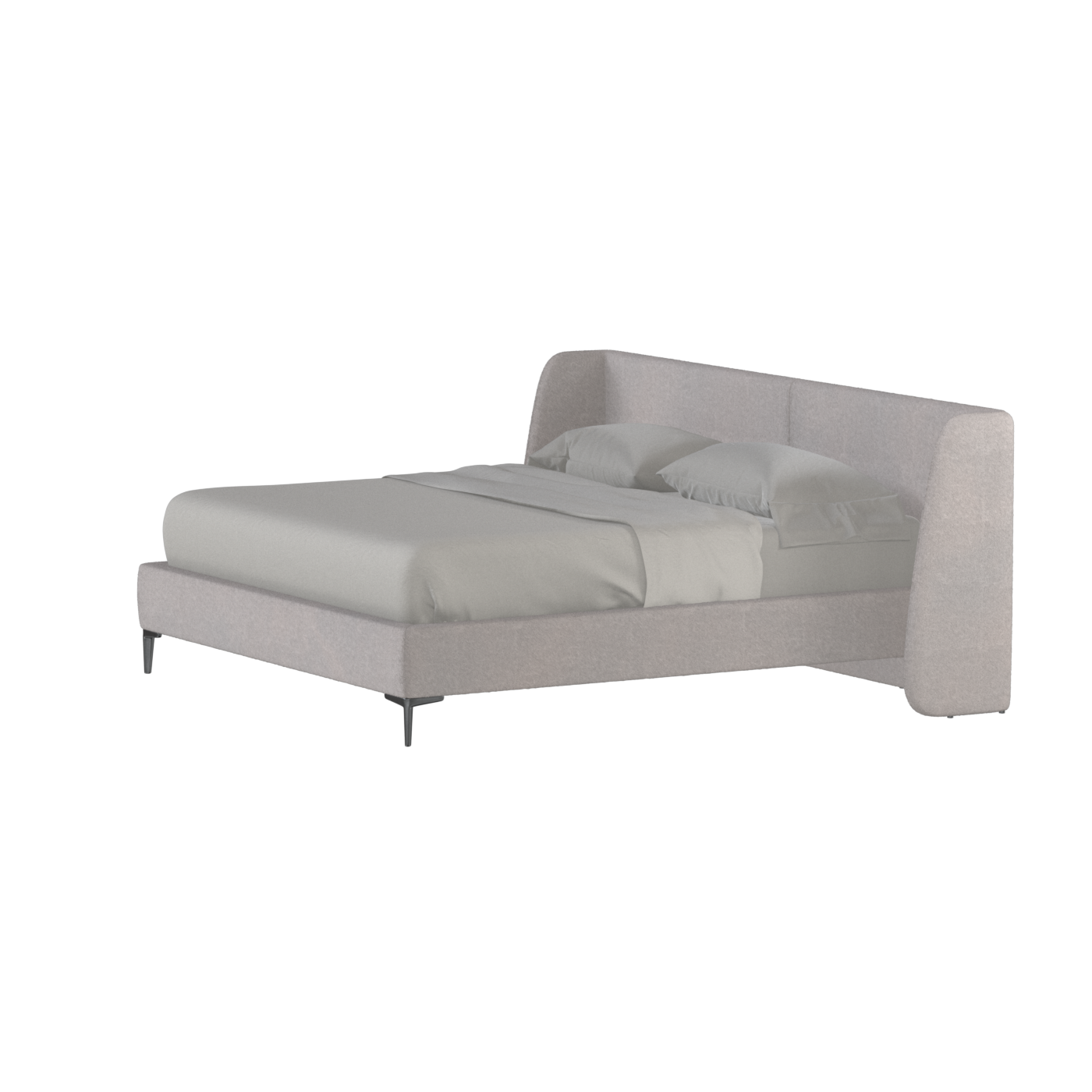 Abbey Upholstered Bed with Structured Headboard and Refined Lines