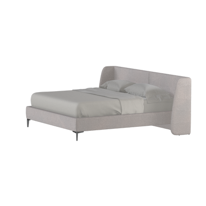 Abbey Upholstered Bed with Structured Headboard and Refined Lines
