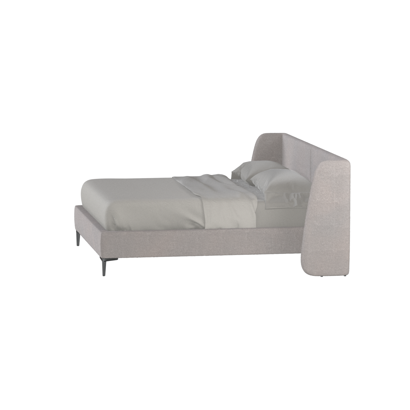 Abbey Upholstered Bed with Structured Headboard and Refined Lines