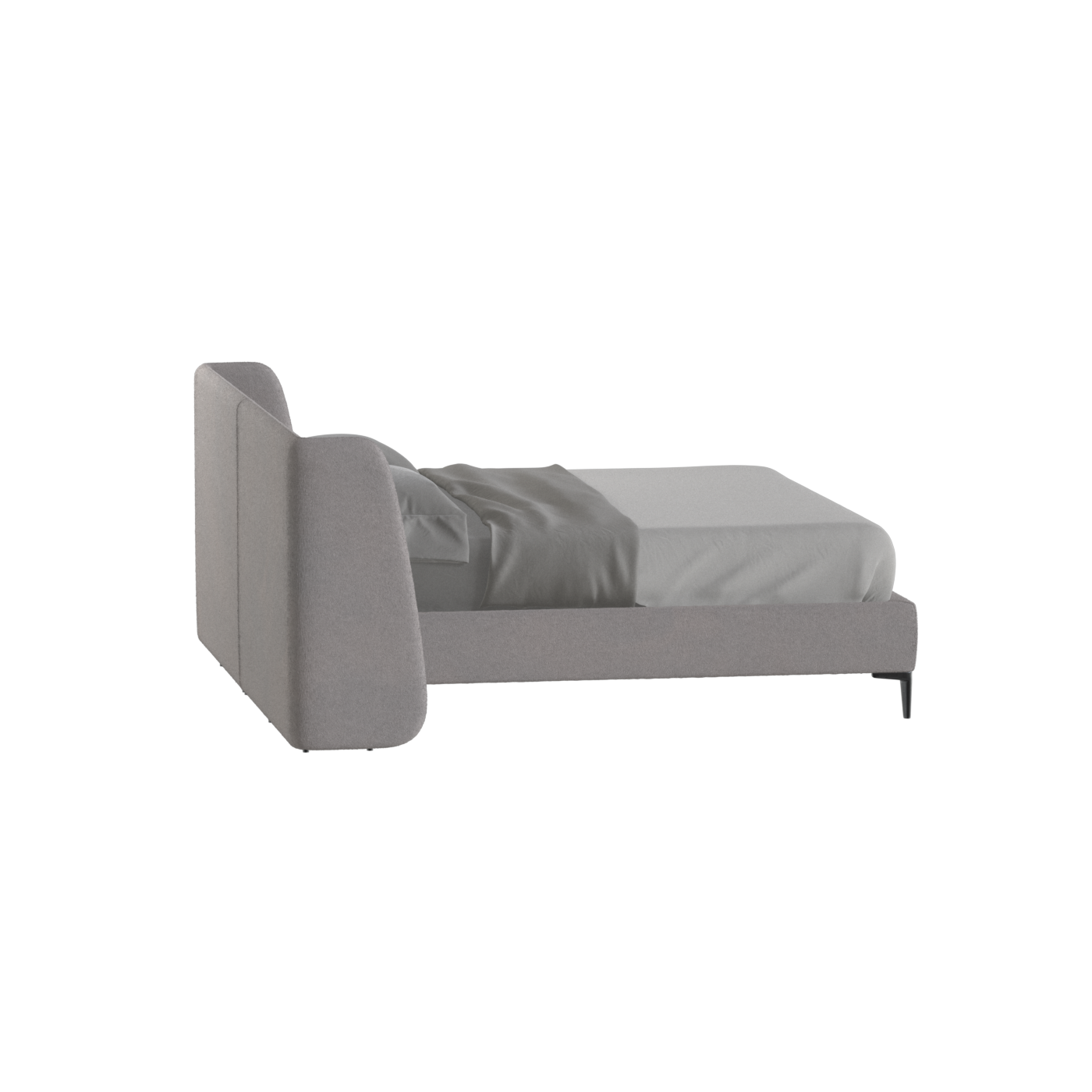 Abbey Upholstered Bed with Structured Headboard and Refined Lines
