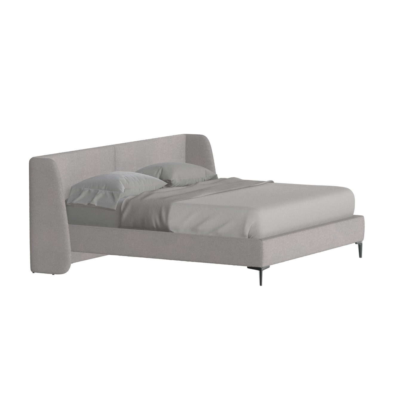 Abbey Upholstered Bed with Structured Headboard and Refined Lines