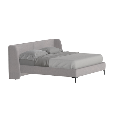Abbey Upholstered Bed with Structured Headboard and Refined Lines