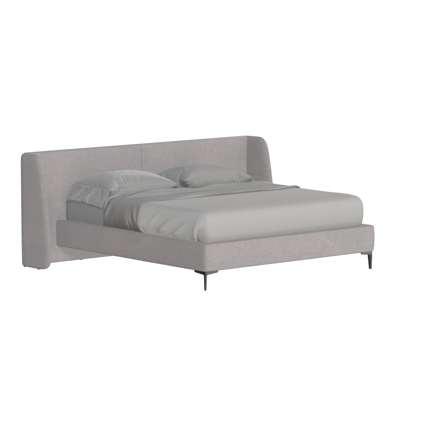 Abbey Upholstered Bed with Structured Headboard and Refined Lines