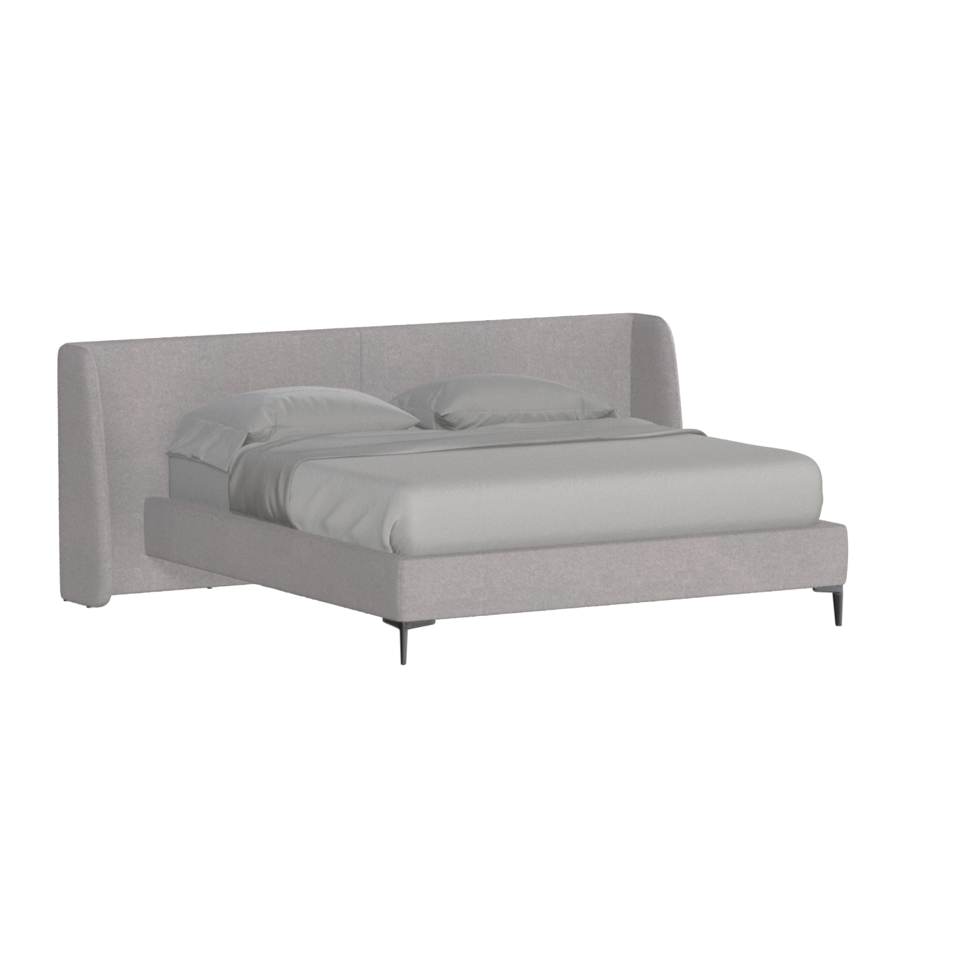 Abbey Upholstered Bed with Structured Headboard and Refined Lines