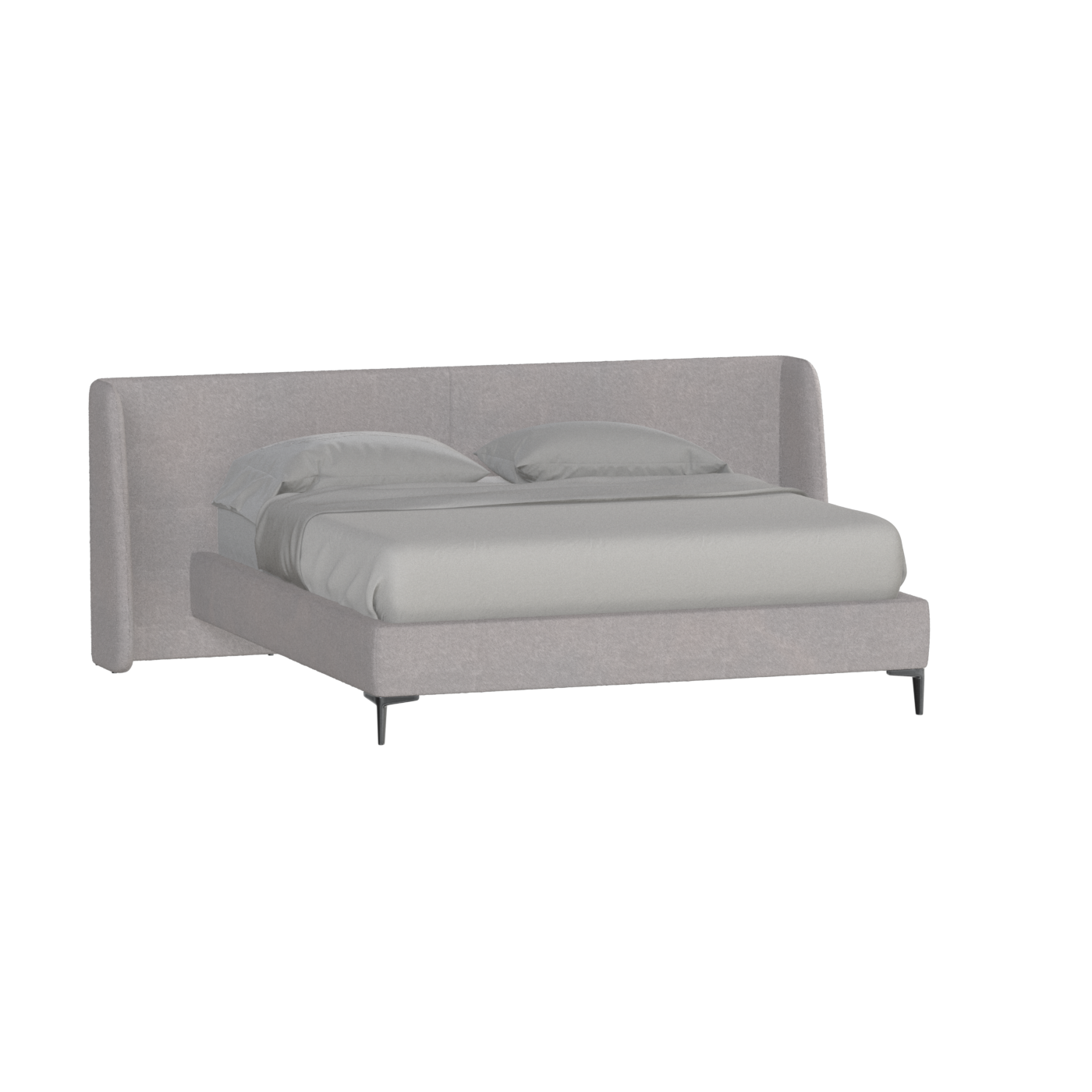 Abbey Upholstered Bed with Structured Headboard and Refined Lines