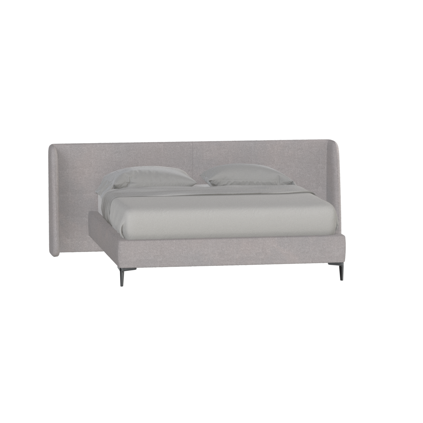 Abbey Upholstered Bed with Structured Headboard and Refined Lines