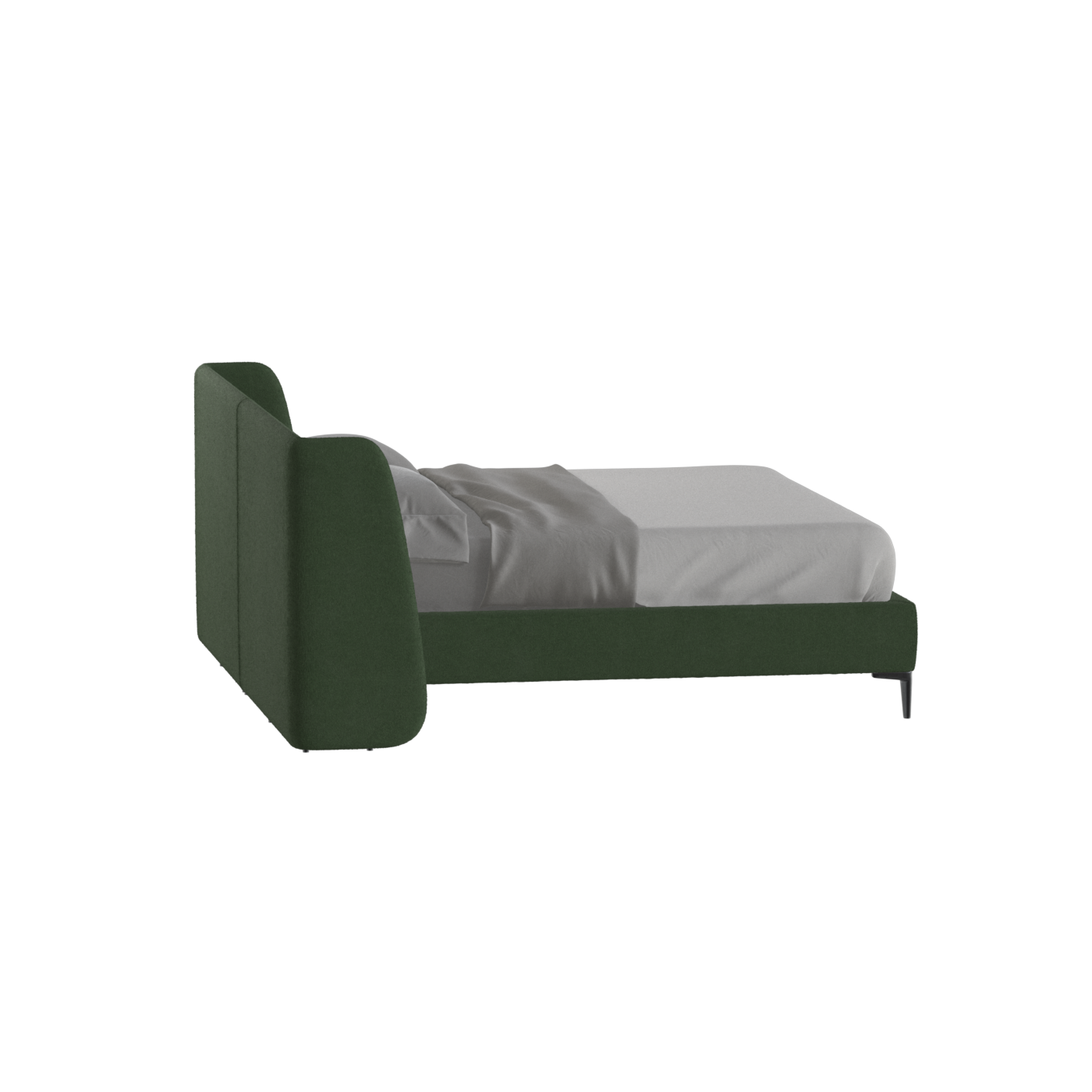 Abbey Upholstered Bed with Structured Headboard and Refined Lines