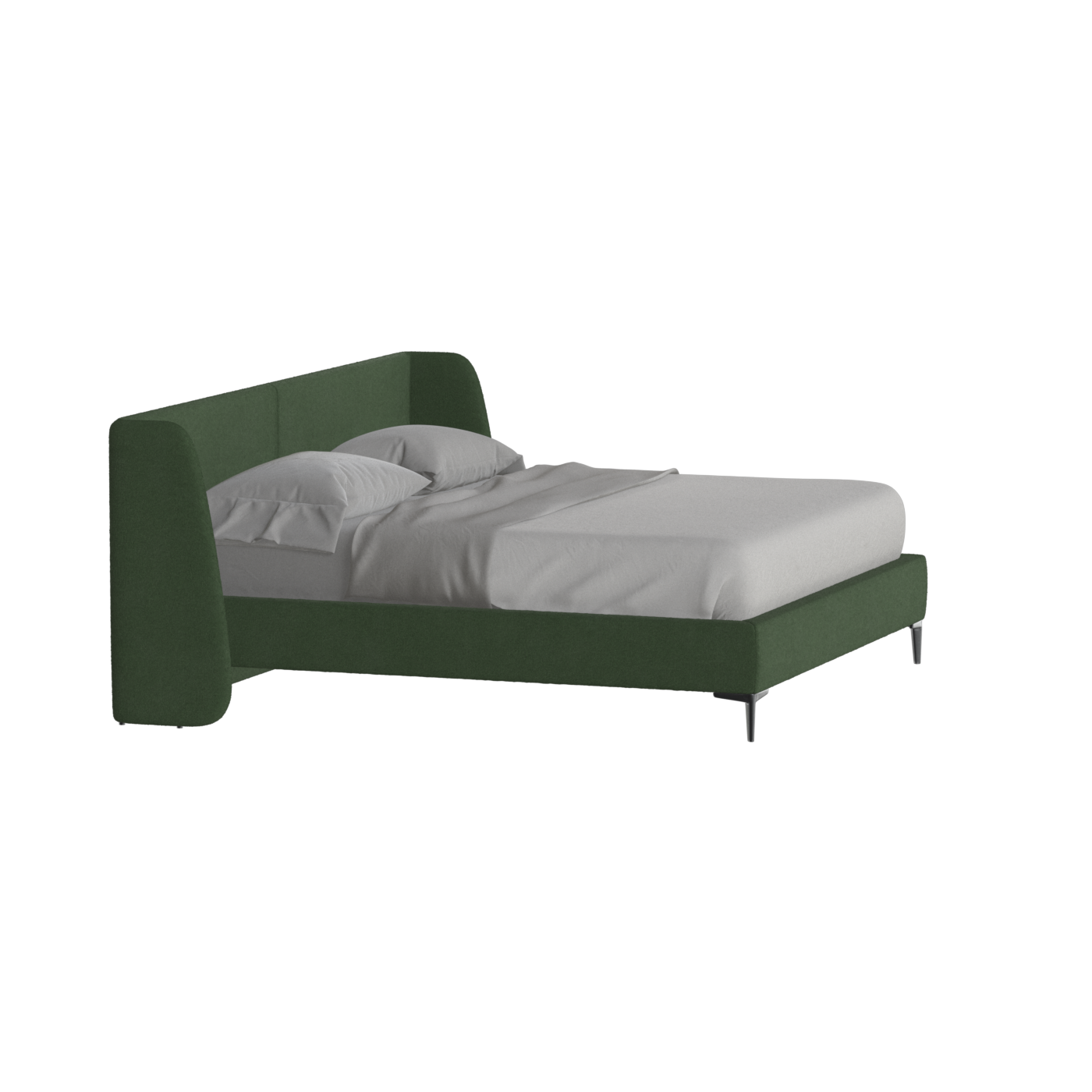 Abbey Upholstered Bed with Structured Headboard and Refined Lines