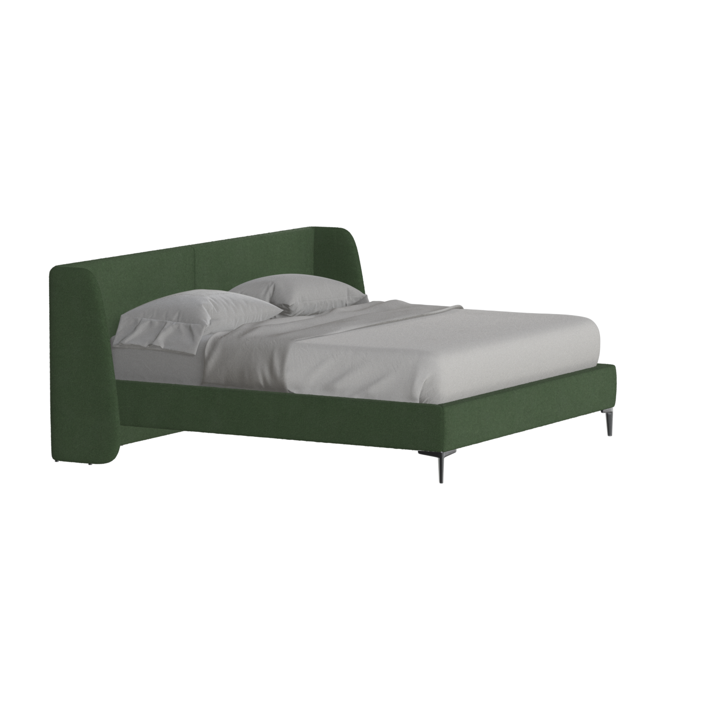 Abbey Upholstered Bed with Structured Headboard and Refined Lines