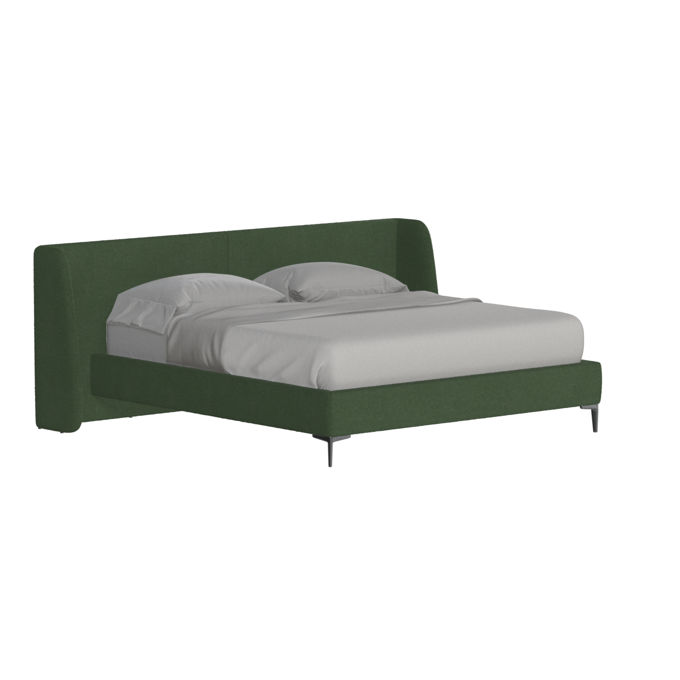 Abbey Upholstered Bed with Structured Headboard and Refined Lines