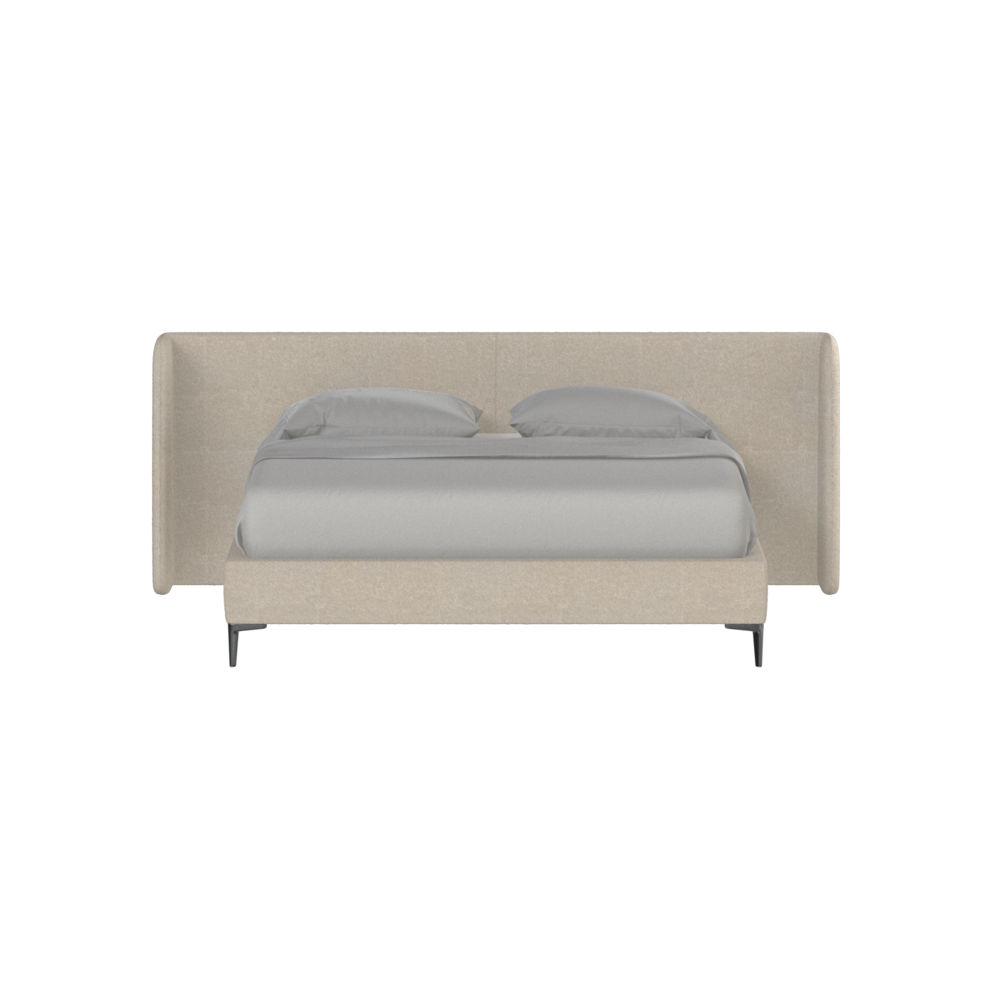 Abbey Upholstered Bed with Structured Headboard and Refined Lines